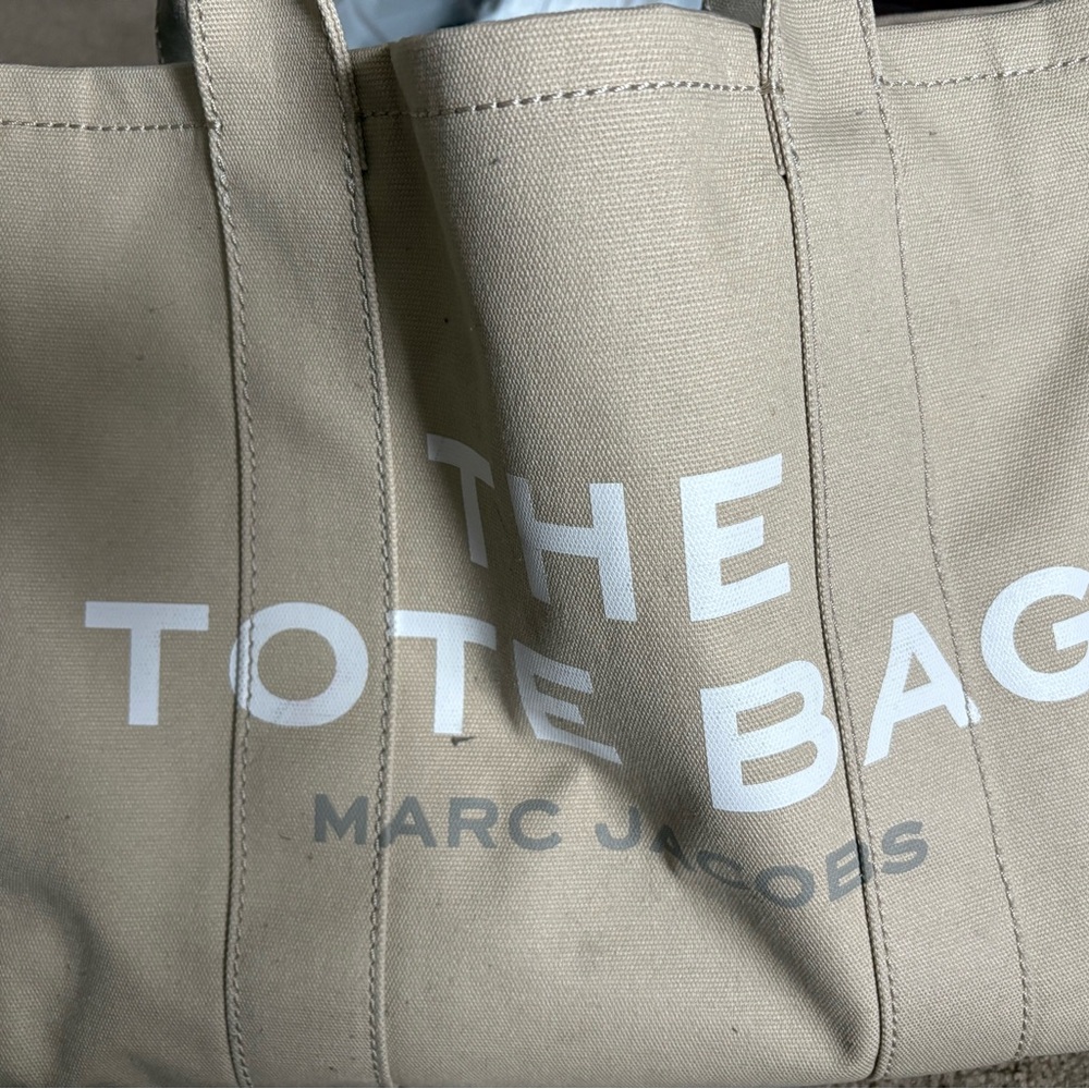 Marc Jacobs Tan Tote Bag with Modern Branding